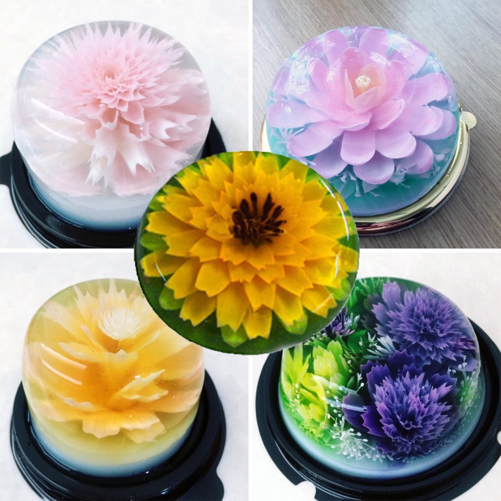 3D Gelatin Cake  Mold Jelly Art Pudding Flowers