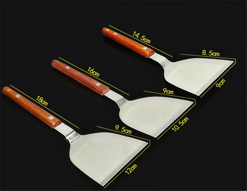 Stainless Steel Steak BBQ Tools Wooden Rubber Handle