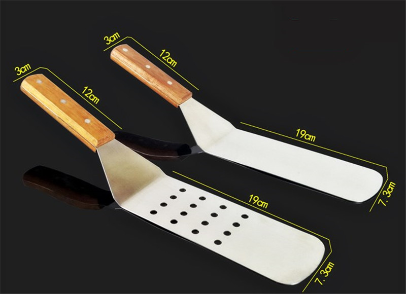 Stainless Steel Steak BBQ Tools Wooden Rubber Handle