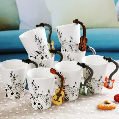 Creative Music Ceramic Mug Guitar Violin Style