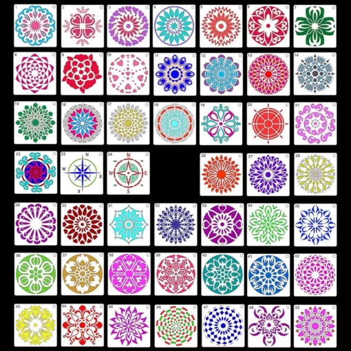 48pcs/set mandala stencils