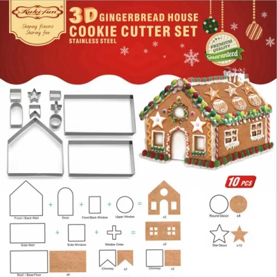 Gingerbread House Stainless Steel Christmas Scenario Cookie Cutters