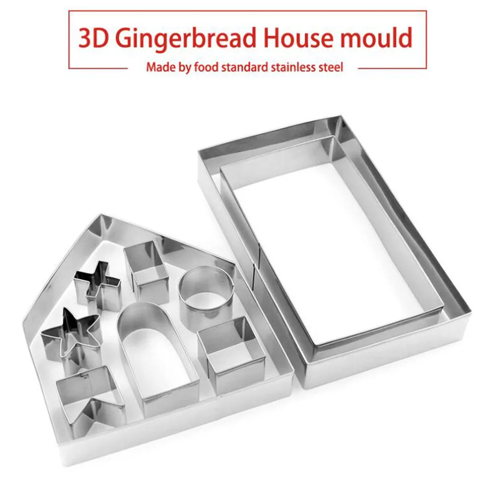 Gingerbread House Stainless Steel Christmas Scenario Cookie Cutters