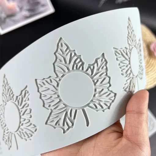 various leaves geometric flower siliconelace mold