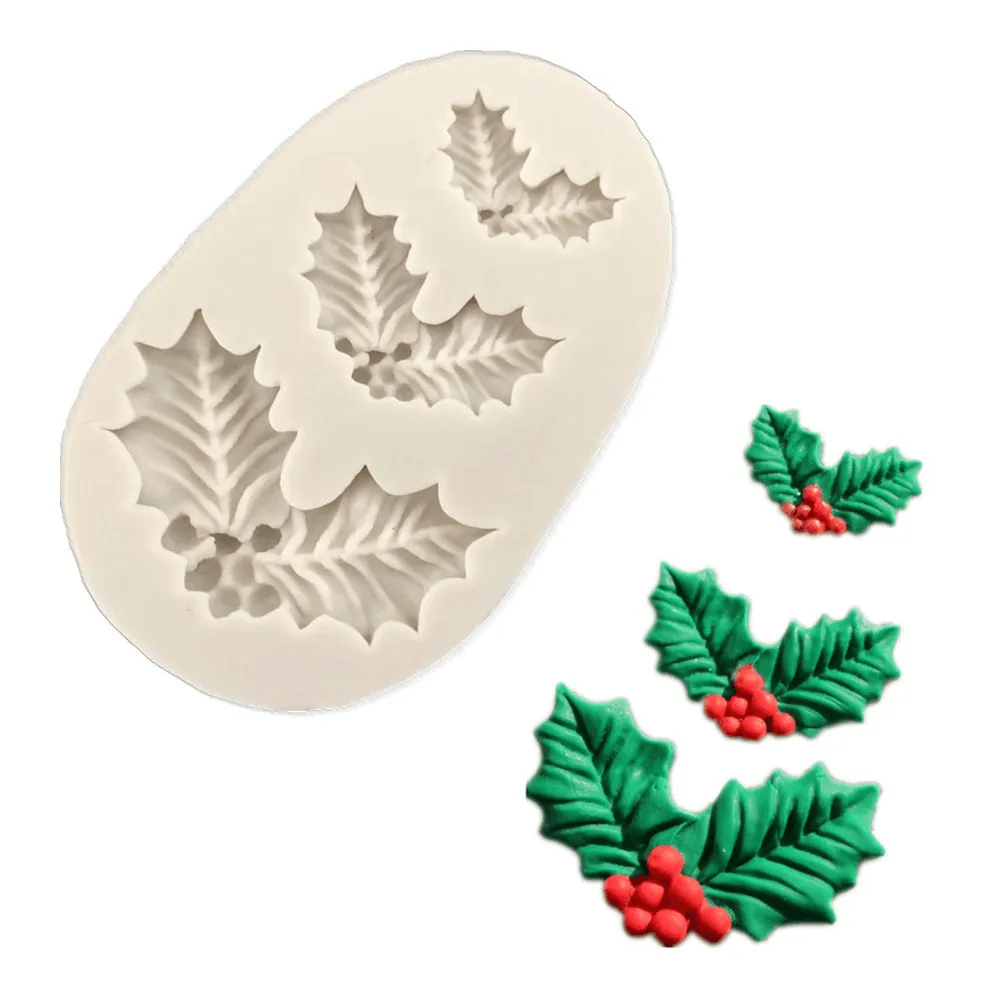 Christmas Holly Leaf Silicone Mold