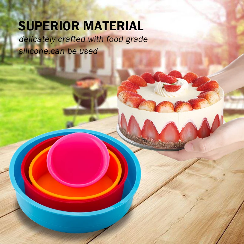 Silicone Cake Mold Round Shape Rectangular Silicone Bread Pan Cake Round Shape Mold 12 Holes Muffin Cupcake Baking Pans