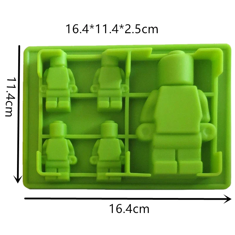 Robot Ice Building Bricks Cube Tray Silicone Mold