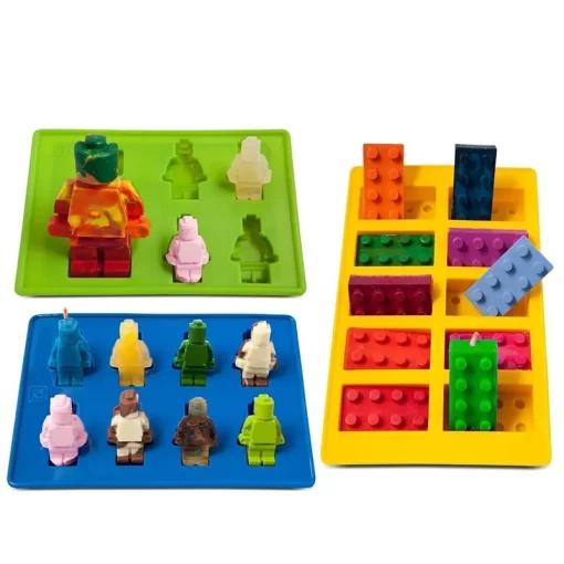 robot ice building bricks cube tray silicone mold