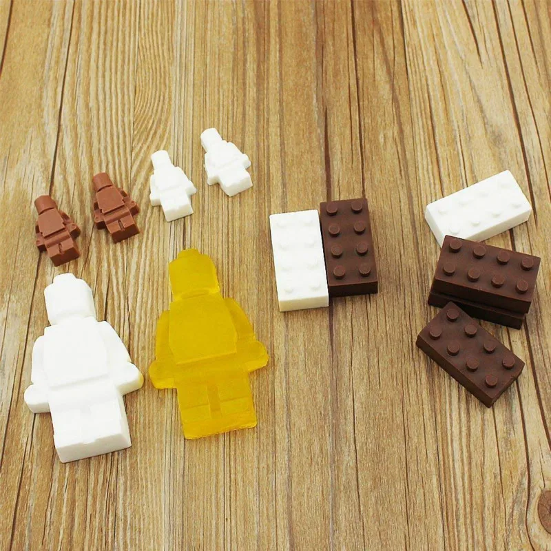 Robot Ice Building Bricks Cube Tray Silicone Mold