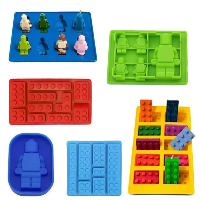 Robot Ice Building Bricks Cube Tray Silicone Mold