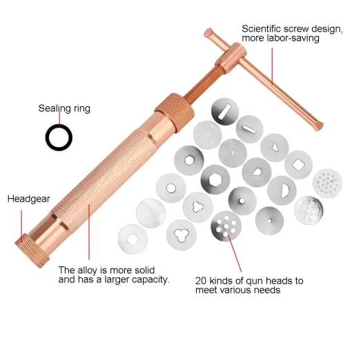 extruder with 20 tips cake sculpture gun sugar paste