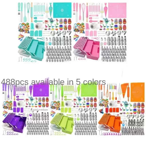 488 pcs cake decorating set with toolbox