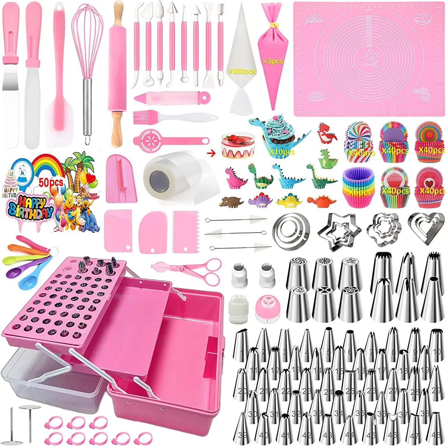 488 PCS Cake Decorating Set with toolbox