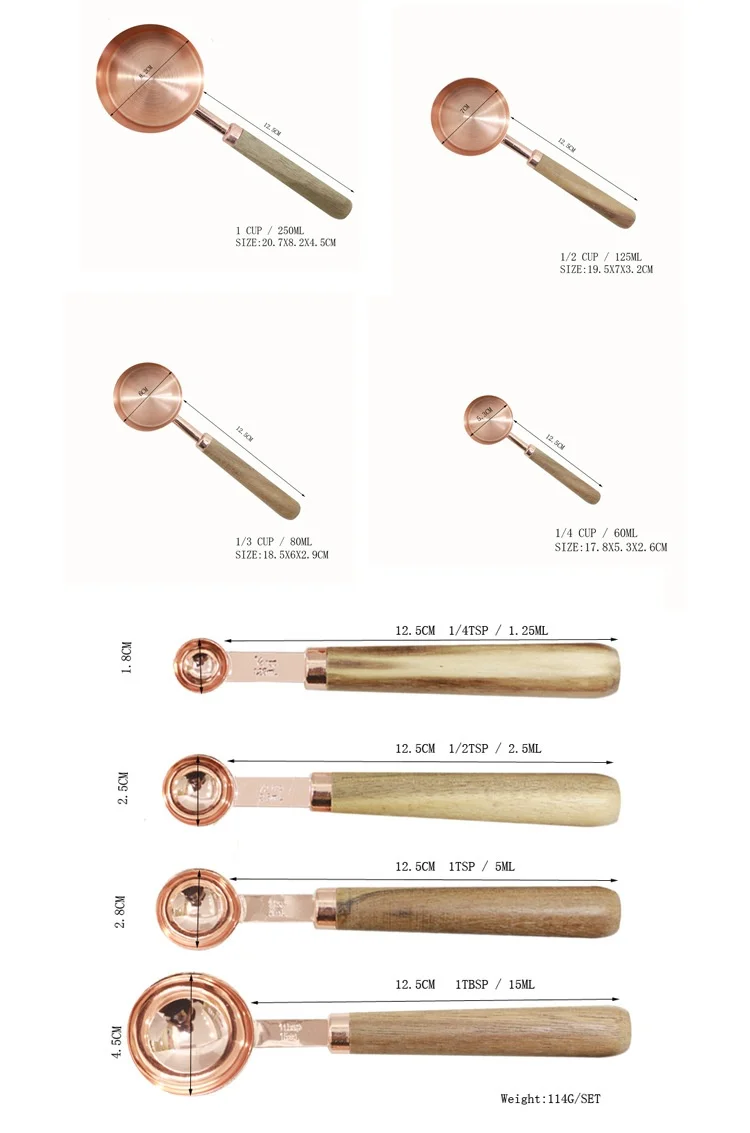 Baking measuring cup 4 or 8 Pcs set