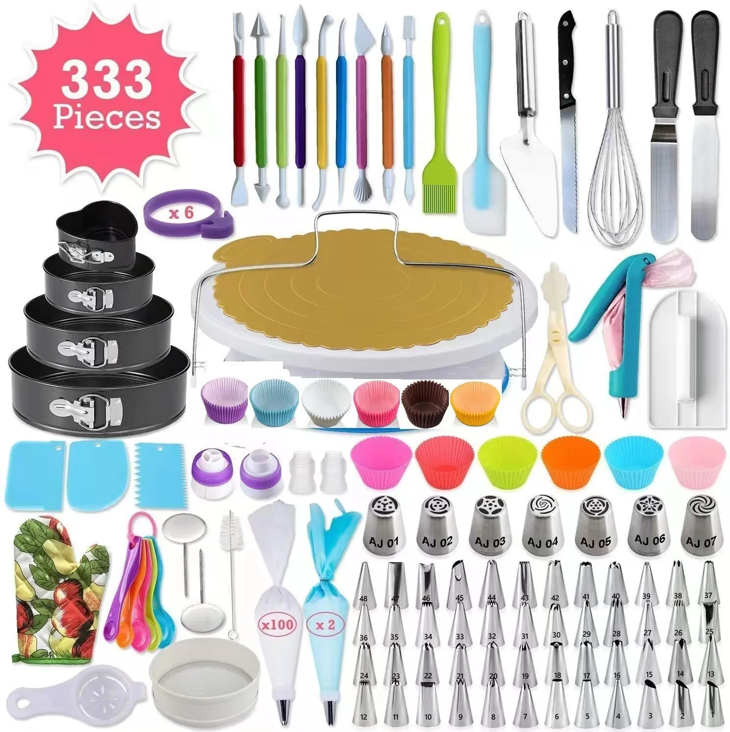 333-360-367-391-398 PCS set of Cake Decoration and Flower Mounting Tool