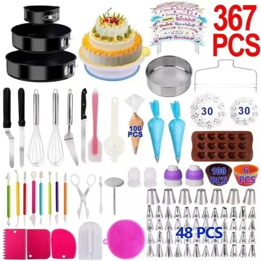 333 360 367 391 398 pcs set of cake decoration and flower mounting tool