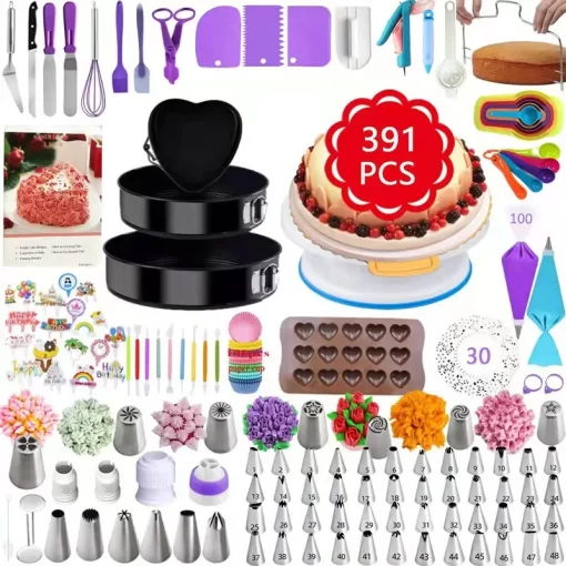 333 360 367 391 398 pcs set of cake decoration and flower mounting tool