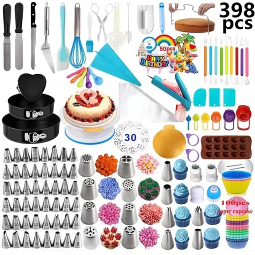 333 360 367 391 398 pcs set of cake decoration and flower mounting tool