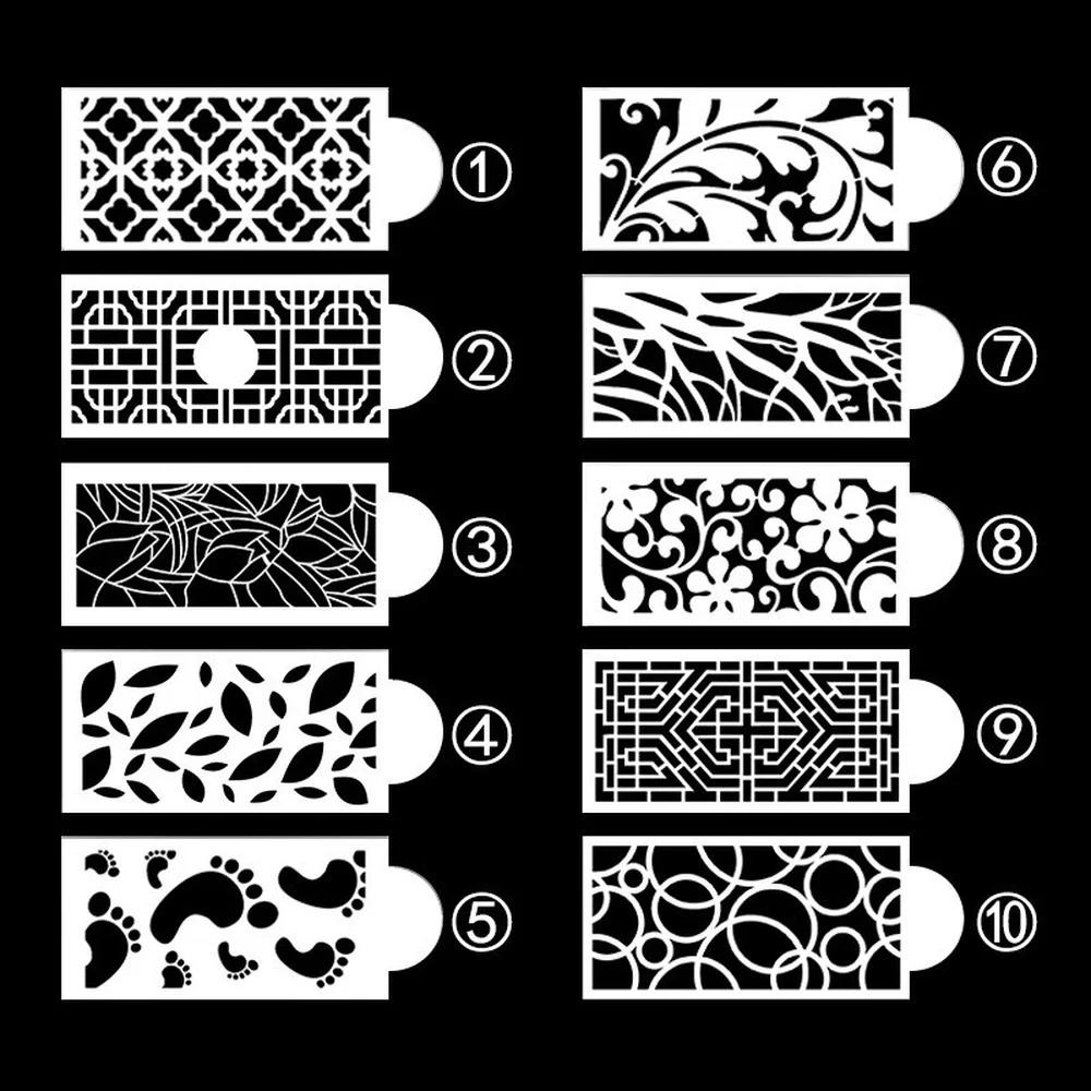 10 pcs-set Lace Border Cake Stencil