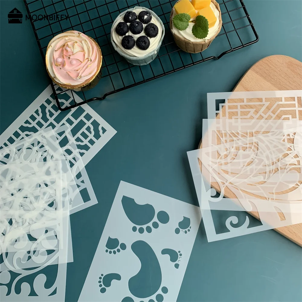 10 pcs-set Lace Border Cake Stencil