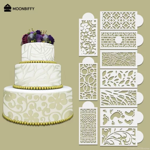 10 pcs set lace border cake stencil