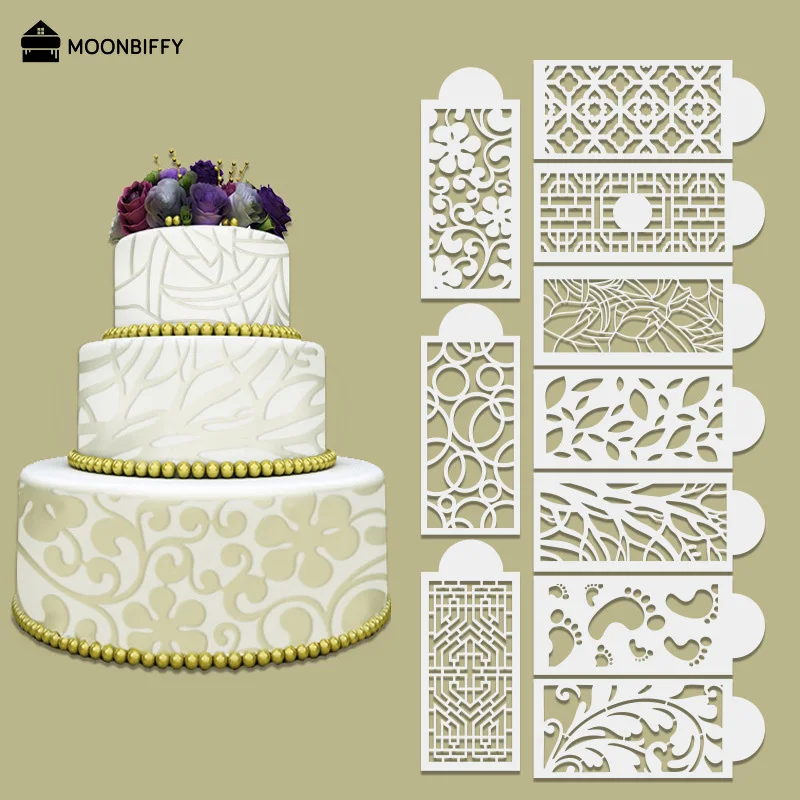 10 pcs-set Lace Border Cake Stencil