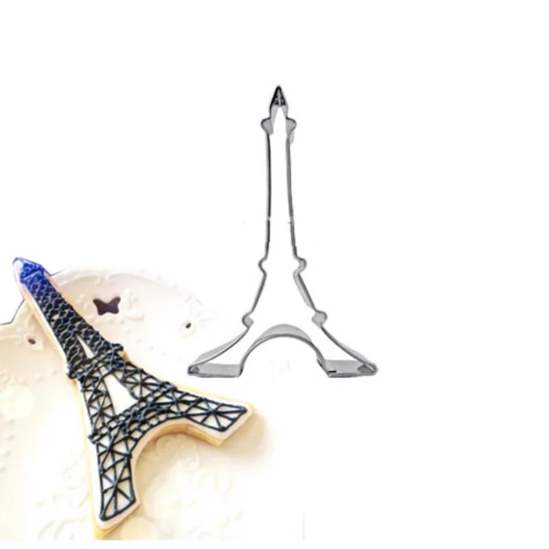 Eiffel Tower Metal cookie cutter shapes handmade ferramentas Fruit vegetable die cut Sushi stamp mold BG017 5.5*8.5cm