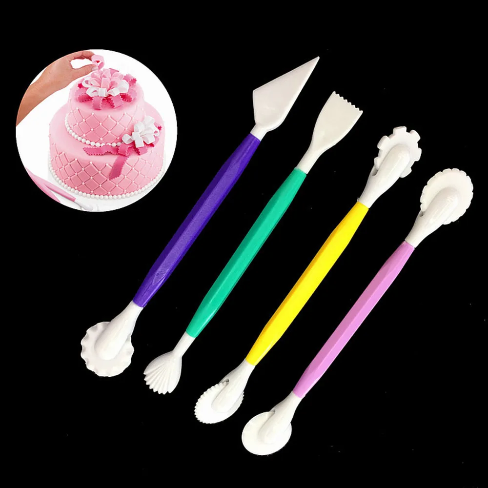 4pcs Fondant Cake Decorating Modelling Tools 8 Patterns.