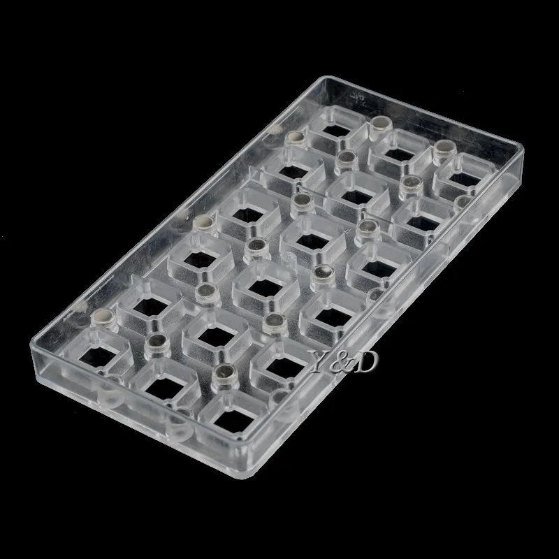 Square Transparent Magnetic Polycarbonate PC  Chocolate Cake Molds Transfer  Magnet Board  Sheets Mould With Mirror Steel Plate