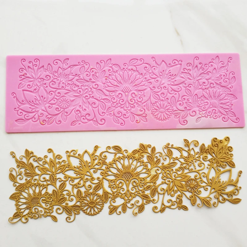 Floral Silicone Lace Mat Wedding Cake mould