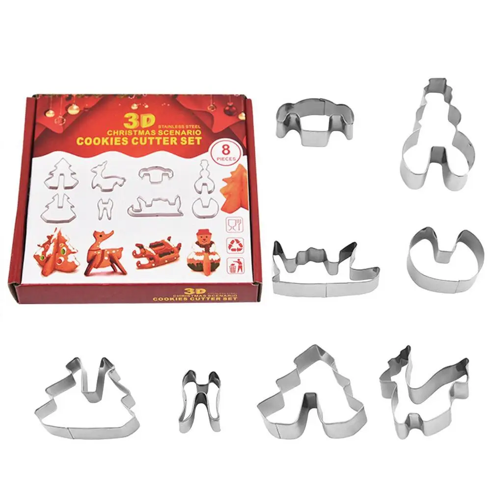 Gingerbread Christmas scene cookie cutters