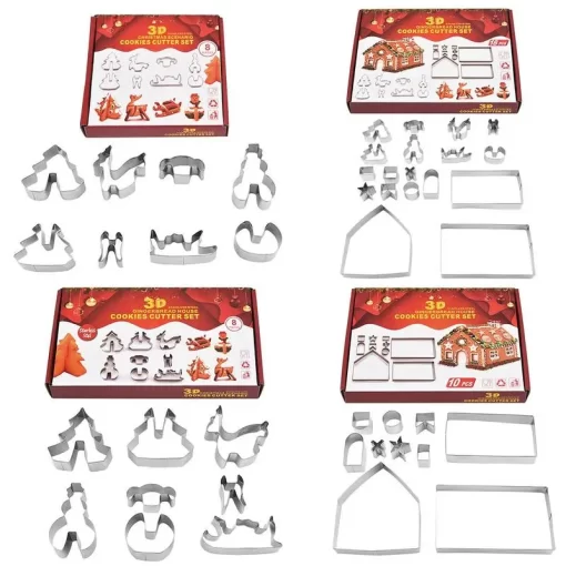 gingerbread christmas scene cookie cutters