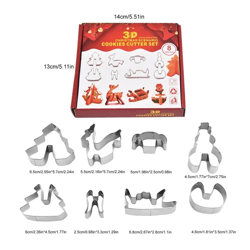 Gingerbread Christmas scene cookie cutters