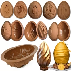easter egg silicone mold half sphere shape cake chocolate mold happy easter party decor knock chocolate bomb egg diy baking tool