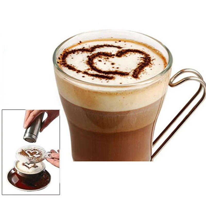 16pcs Plastic Coffee Printing Model Cafe Foam Spray Template Barista Stencils Decoration Tool