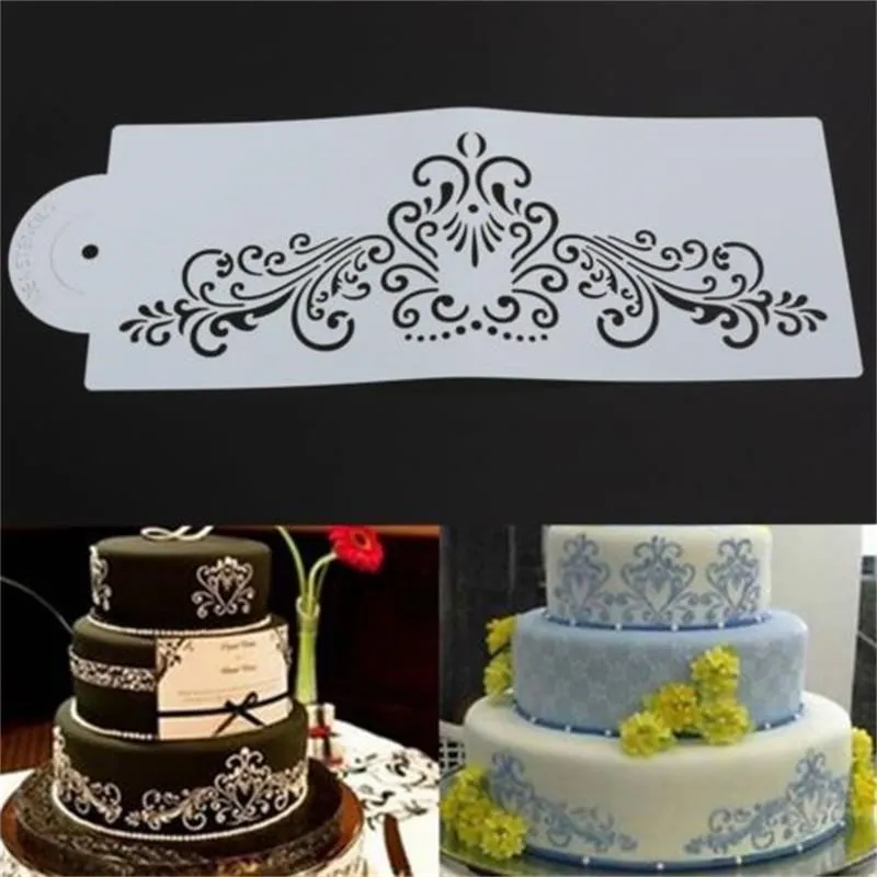 tool 1PC Baking Kitchen Accessories Flower Fondant Decorating Tools Cake Stencil Template Mold pad Bakeware