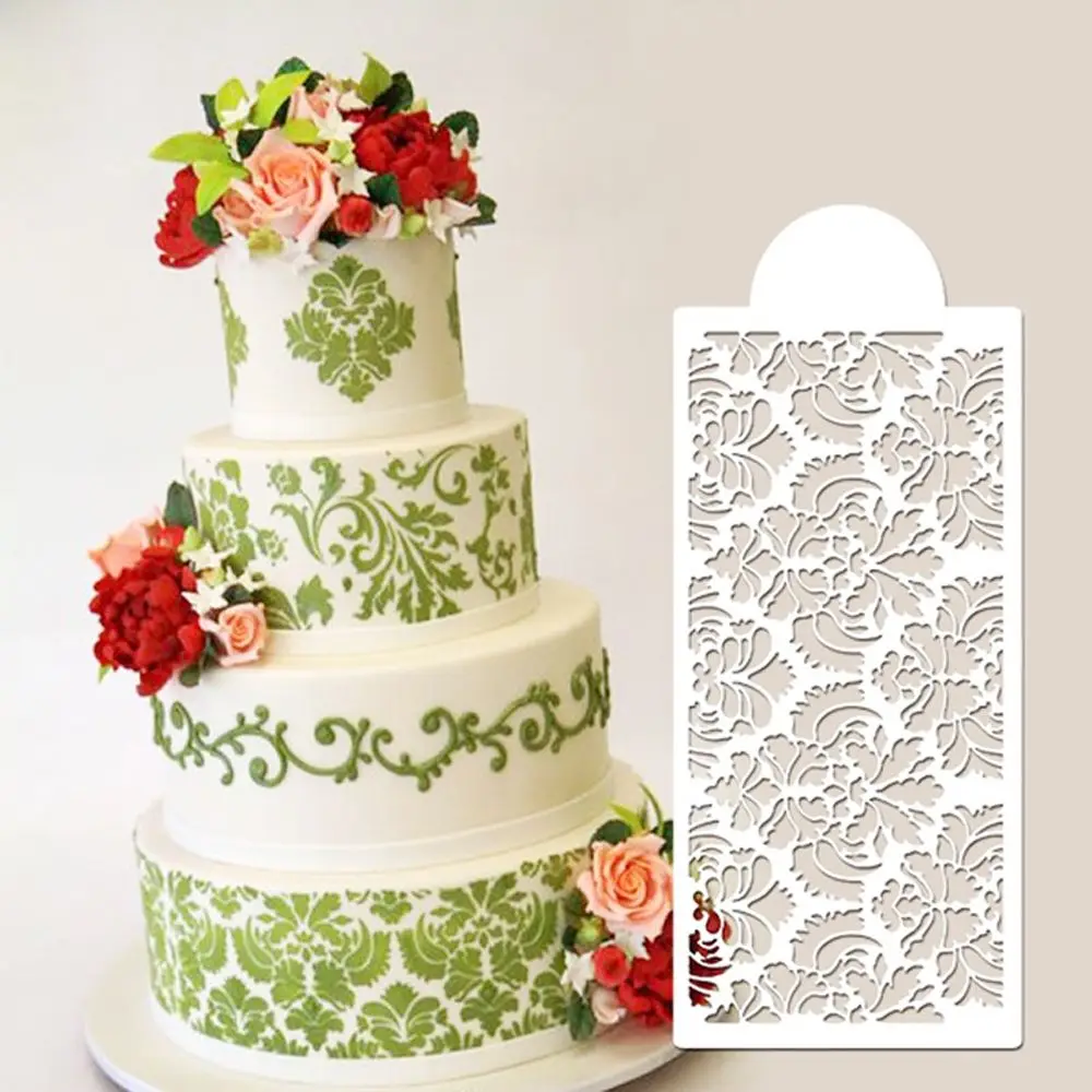 Flower Lace Border Decoration Cake Stencil