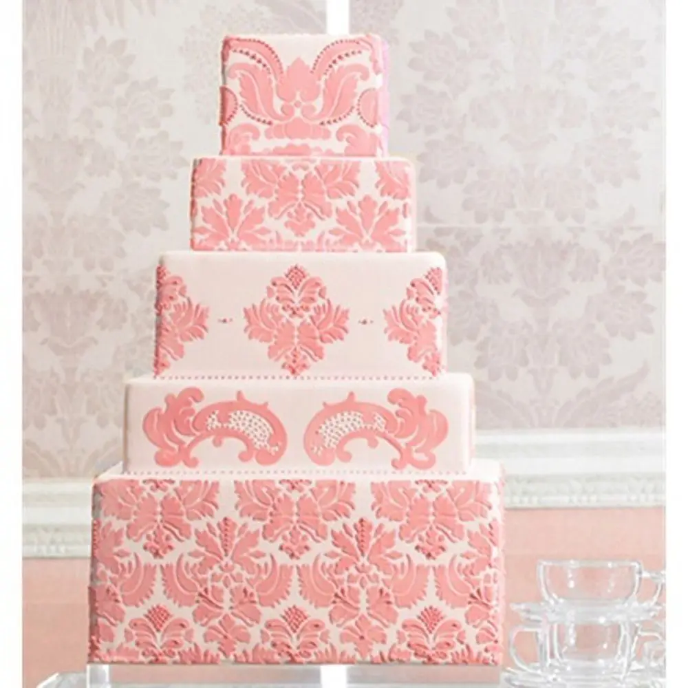 Flower Lace Border Decoration Cake Stencil