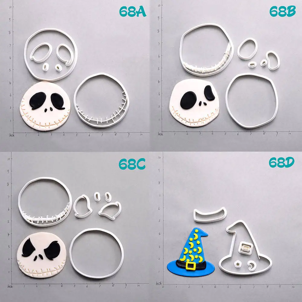 Pumpkin King Jack Skellington Design Cookie Cutter Set Custom Made 3D Printed Cookie Cutter PLA Cake Cutter Decorating Tools