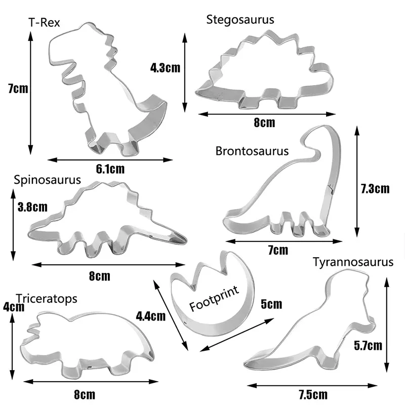 Stainless Steel Cookie Cutters Dinosaur Shape