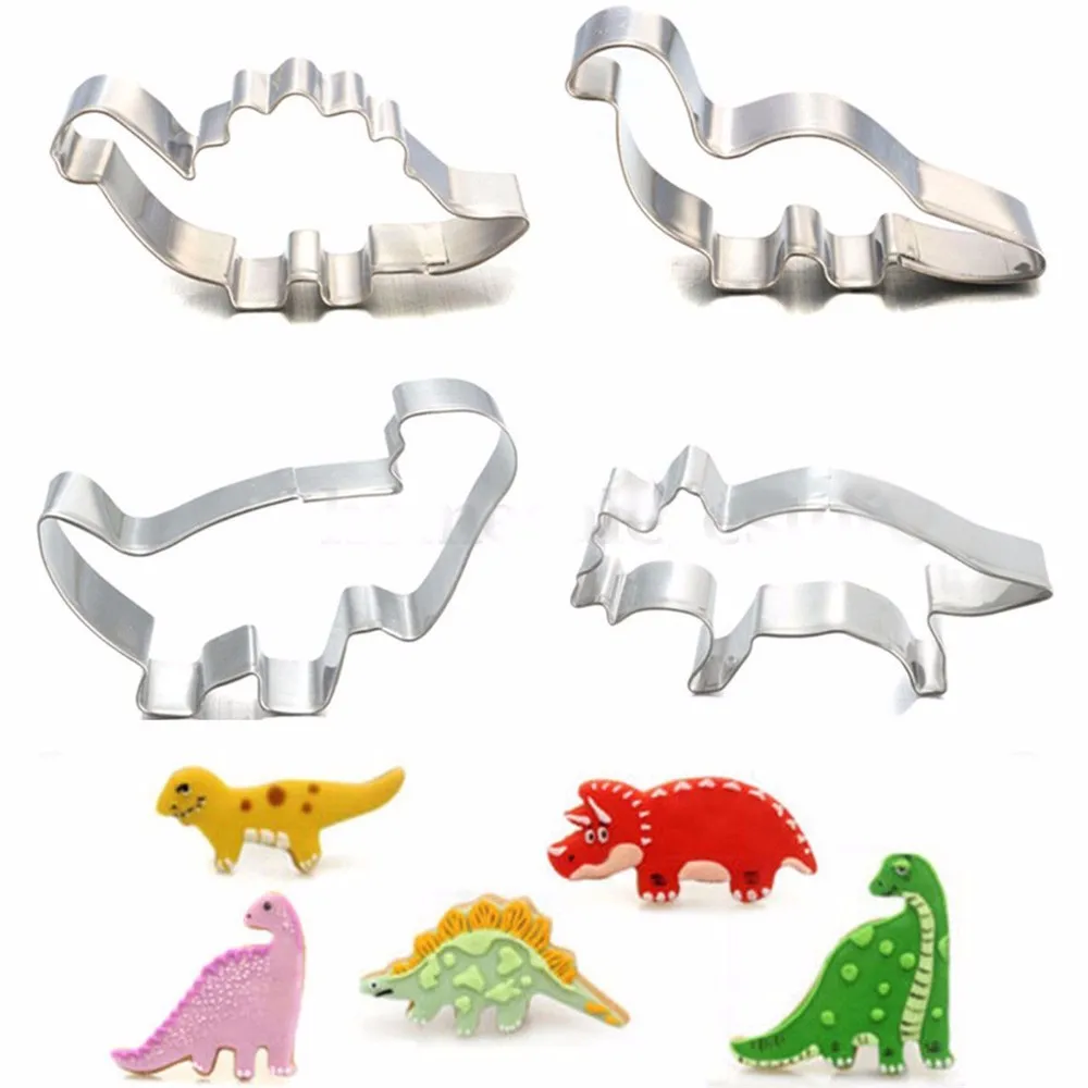 4Pcs/Set Stainless Steel Dinosaur Cookie Cutter aeProduct.getSubject()