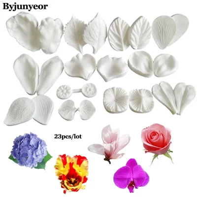 Flower Petal Leaf Silicone Veiner Mold 23 PCS  set