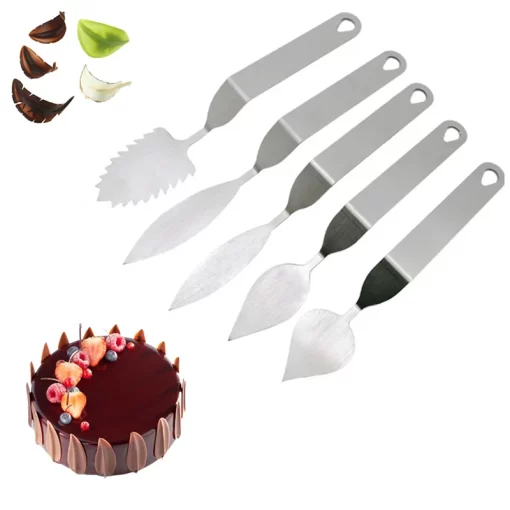 stainless steel feather leaf knife cake stencil chocolate mousse