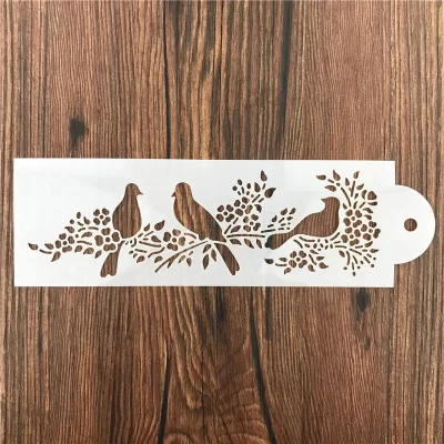 Bird cake Stencil Airbrush Painting Decorplate