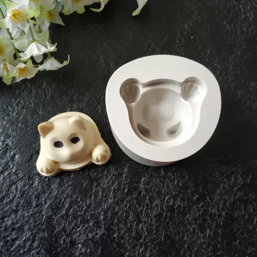 cute cat head shape marshmallow silicone mold