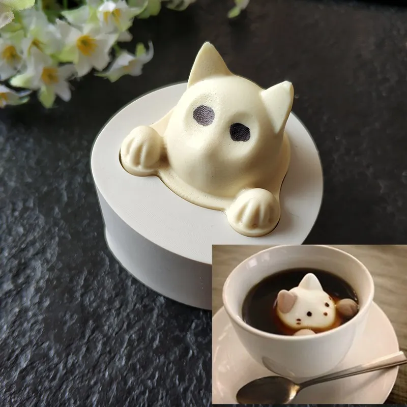 Cute cat head shape Marshmallow silicone mold