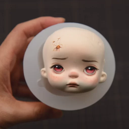 q version doll face silicone mould sculpture