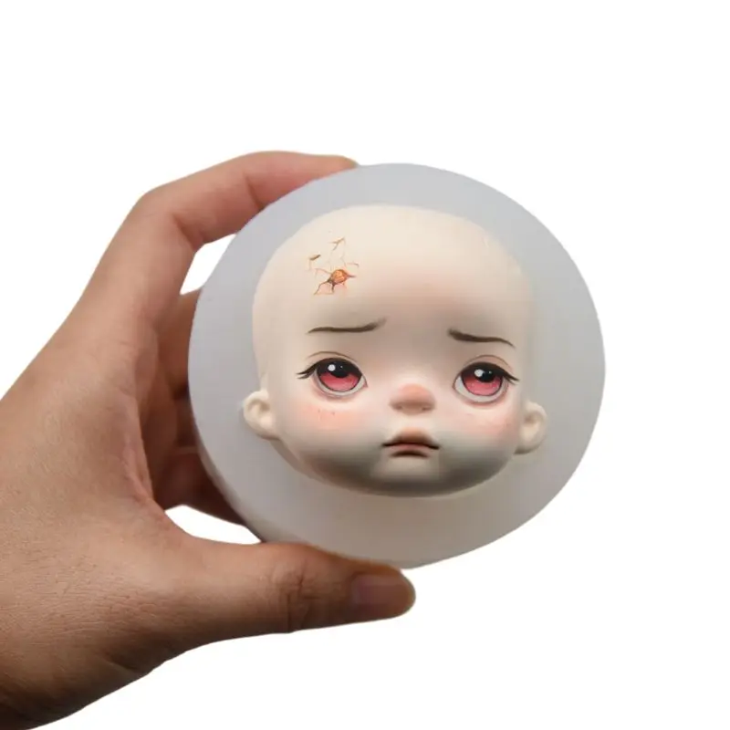 Q Version Doll face Silicone Mould Sculpture q version doll face silicone mould sculpture