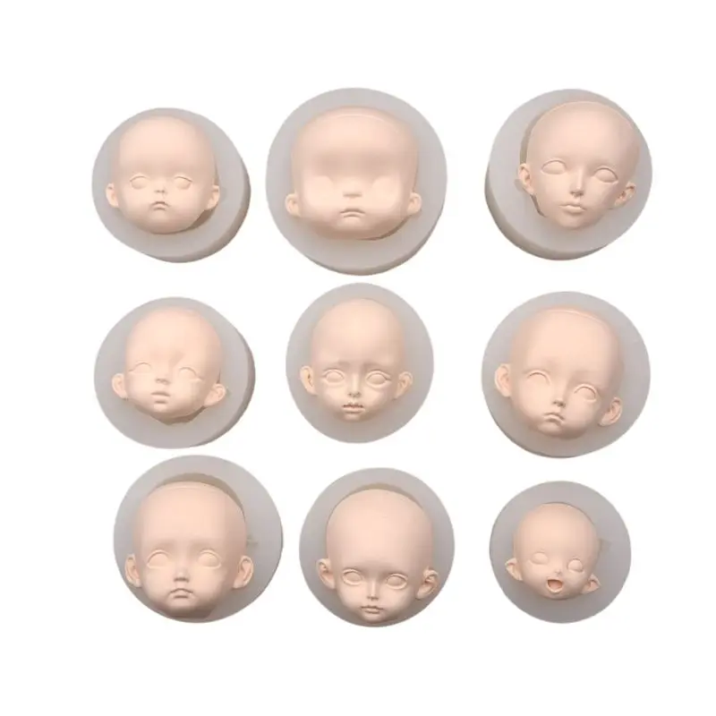 Baby Face Girl Head Chocolate Silicone Mold