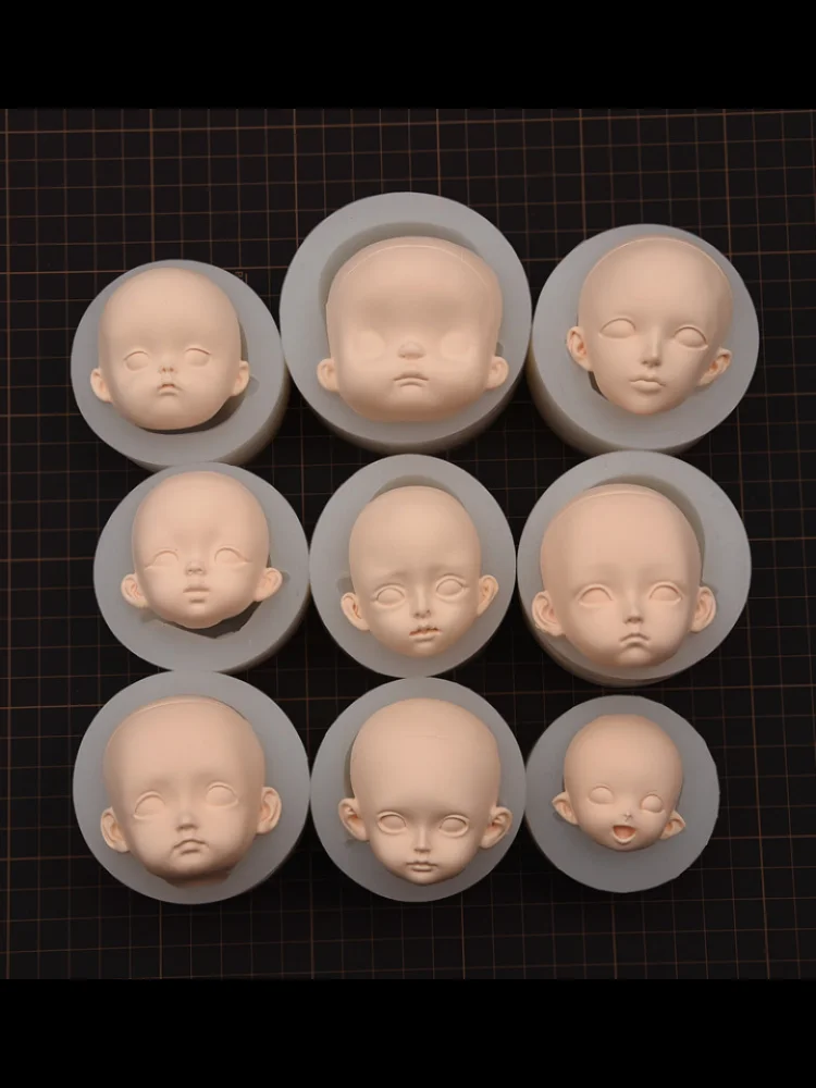 Baby Face Girl Head Chocolate Silicone Mold